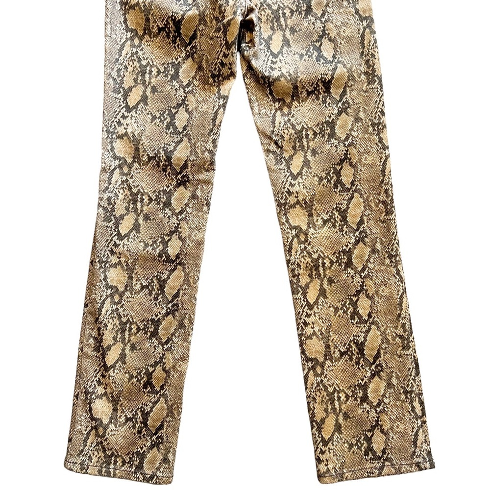 FRAME Le High Straight, Coated Python, High Rise, Snake Effect Jeans Size 23 - Picture 9 of 11
